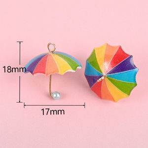 Pendientes de Resina con Diseño de Paraguas Miniatura Kawaii para el Verano - Product Image 5