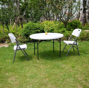 Phổ biến 110cm HDPE gấp ăn bàn tròn cho tiệc cưới ngoài trời - Product Image 1