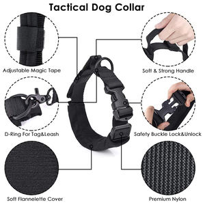 <span class=keywords><strong>Collar</strong></span> táctico para perro y Correa, <span class=keywords><strong>collar</strong></span> ajustable de nailon para entrenamiento al aire libre y correa elástica resistente con manos libres - Product Image 2
