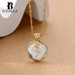 Fabbrica di Icebela all'ingrosso di moda S925 in argento Sterling 18K oro rosa collana ciondolo ciondolo gioielli regalo per le donne