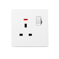 SUMMAO Enchufe de Pared Ultrafino con Interruptor, Versión Internacional para Hong Kong, Macao y Reino Unido, 13A, Multifuncional, con Múltiples Orificios