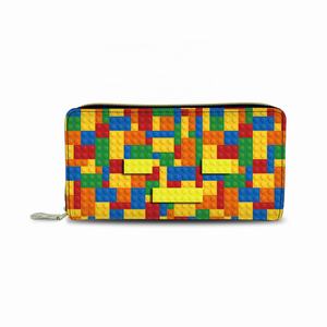 Grand portefeuille en cuir personnalisé, motif <span class=keywords><strong>Lego</strong></span>, résistant aux chocs, étui en cuir pour femmes, léger et à la mode - Product Image 3