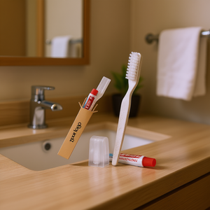 Kit da viaggio con dentifricio, spazzolino e custodia per l'igiene orale in movimento - Product Image 3