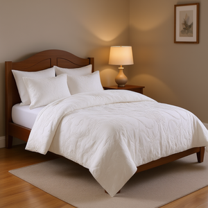 Juego de Edredón de Chenilla de Algodón con Diseño de Damasco, 3 Piezas, Blanco Clásico, Ropa de Cama para el Hogar - Product Image 2