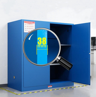 Conteneur de stockage chimique antidéflagrant double, certifié CE, 410 L (110 gallons), bleu, pour acides corrosifs, mobilier de laboratoire