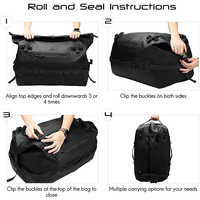Sac à dos de voyage unisexe en toile imperméable 500D, grand format, robuste, avec fermeture éclair et sangle réglable