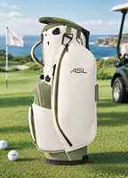 Sac de golf ASL Premium pour femmes, sac de transport élégant blanc et vert, sac de golf portable pour le golf à pied