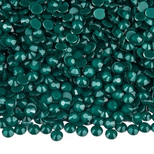 OLeeya Vente en gros de cristaux en verre à dos plat SS6-SS30, couleurs vertes de luxe, strass non thermocollants en verre pour la décoration des ongles et le bricolage - Product Image 3