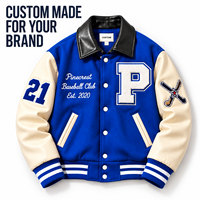 Veste de baseball pour homme style Letterman avec patch chenille personnalisé, en similicuir bicolore à revers, sur mesure OEM pour commande en gros