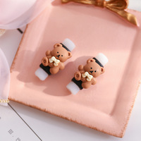 Mignon dessin animé ours forme Flexible Silicone câble protecteur souple PC USB données charge écouteur cordon couverture pour téléphone portable