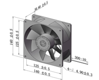 Ventilateur de refroidissement DC modèle 14050 gratuit, ventilateur électrique sur pied avec pales en PBT, ODM, grand volume d'air, ventilation