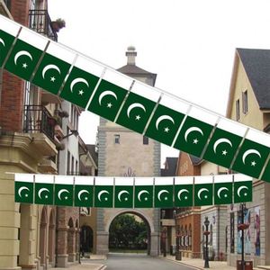 Hot Selling Polyester Pakistan Bunting 5.5*8 Inch String <b>Flag</b> National Banner of Pakistani for Outdoor Indoor Decoration - Product Image 6