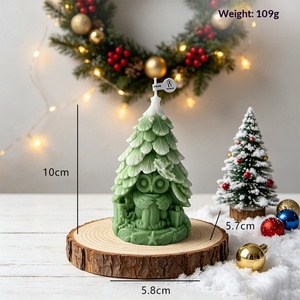 Winter Christmas Tree Owl Figurine Scented <b>Candle</b> Hand Poured Decorative <b>Candle</b> For Tabletop Display - Product Image 6