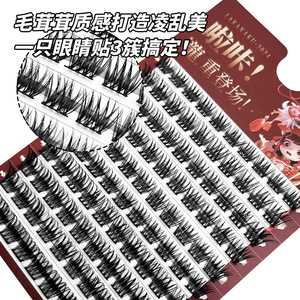 Faux cils 10 rangées style croisé épais et recourbés effet 3D fabriqués à la machine fibres importées bouquets individuels pour les Européennes et Américaines - Product Image 1