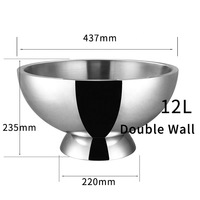 Seau à glace pour vin de haute qualité, en acier inoxydable, design à double paroi, 12 L, durable et facile à nettoyer, pour les fêtes, la maison, le bar, l'hôtel