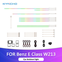 KYNCHO Lumière ambiante LED pour voiture pour Mercedes Classe E W213, lumière ambiante 64 couleurs, éclairage intérieur automatique, contrôle par application Bluetooth