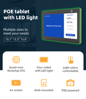10.1 inç kapasitif dokunmatik Panel Android RK3288 10 ''renkli ışık POE duvar montaj Tablet PC ile ekran