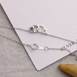 Rhodium Plated <b>Silver</b> Zircon <b>Heart</b> <b>Necklace</b> Trendy Strand Design for Women's-Party Engagement Wedding Jewelry - Product Image 4