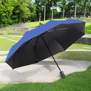 Payung lipat lapisan UV otomatis Harga Murah kustom Travel 3 payung lipat dengan Logo kustom