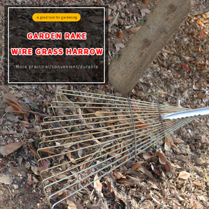 Uso <span class=keywords><strong>a</strong></span> lungo termine di alta qualità del giardino foglia morta per la pulizia del filo di erba rastrello regolabile manico lungo 16 denti rastrello per erba - Product Image 5