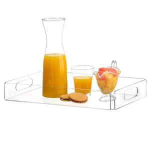 Nampan Sajian Persegi Panjang Modern untuk Menampilkan Kue Kopi dan Camilan - Dekorasi Rumah Kantor, Wadah Makanan Plastik - Product Image 3