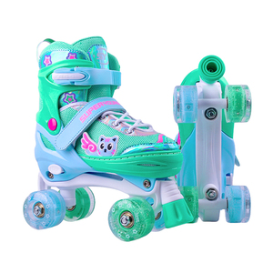 Patins à roulettes d'extérieur réglables au design chat, roues en PU à rebond élevé, roulements ABEC-7, matériau PU durable pour enfants débutants - Product Image 3