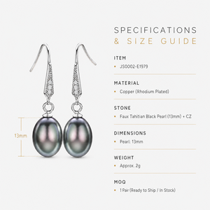 Pendientes colgantes de lágrima grises para mujer, diseño simple, accesorios para las orejas de uso diario - Product Image 5