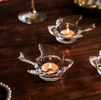 Photophore en verre transparent 2026 pour mariage, décoration de table, centre de table romantique pour fête, cadeau, fournisseur en gros, résistant à la chaleur