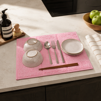 Tapis de séchage de cuisine antidérapant et absorbant, en microfibre matelassée, séchage rapide, résistant à la chaleur, pour la table