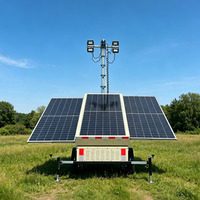 Torre de Luz Solar Móvil de 9m, Precio de Fábrica, 1410W Fotovoltaica, Batería de 1200AH, 4x150W LED, para Proyectos de Abastecimiento B2B