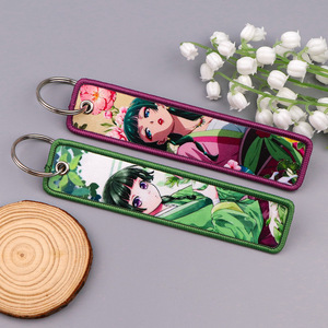 Llavero Bordado de Anime Japonés Maomao <span class=keywords><strong>para</strong></span> Motocicletas y Automóviles, Porta Llaves, Etiqueta <span class=keywords><strong>para</strong></span> Llaves, Anillo <span class=keywords><strong>para</strong></span> Llaves - Product Image 4