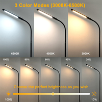 Lámpara de lectura protectora para los ojos, Base estable de metal, esquina, lámpara de escritorio de pie moderna, cuello de cisne, Control táctil, lámpara de pie LED