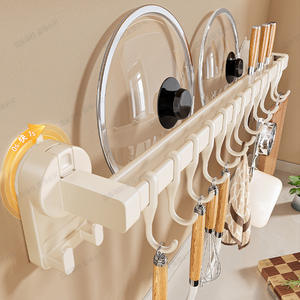 Barra de Succión de Lujo para Cocina con Ganchos, Soporte de Pared para Tapas de Ollas y Espátulas, Sin Perforaciones, Sin Taladrar - Product Image 4