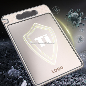 Hai mặt Titan & lúa mì rơm PP thịt cắt thớt với dao mài & tỏi vắt tay & nước trái cây rãnh - Product Image 4