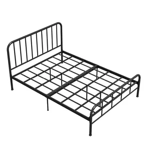 Venda por atacado barato cama de metal simples plataforma, cama de ferro grande cama dupla