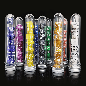 HS Acrylic ngọc trai xúc xắc Bộ 8pcs polyhedral pips cho DND & RPG đa-màu Board trò chơi Dungeon con rồng xúc xắc Ống gói - Product Image 1