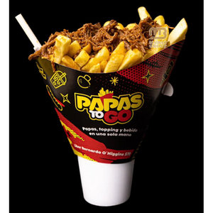 พัดกระดาษพิมพ์ลายตามสั่ง สำหรับใส่แก้วอาหารร้อนแบบใช้แล้วทิ้ง ที่ใส่เฟรนช์ฟรายส์แบบกรวยกระดาษ  ที่ใส่ปาปาสฟริตัส ขนมขบเคี้ยวและแก้วเครื่องดื่ม 2 in 1 - Product Image 4