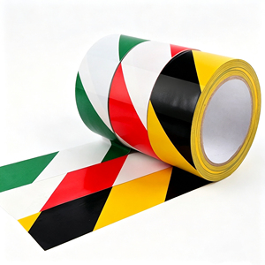 เทปเตือนภัย PVC สีเหลืองดำแบบมองเห็นชัดเจน สำหรับทำเครื่องหมายอันตรายในโรงงาน คลังสินค้า ความปลอดภัยบนพื้นที่ และการควบคุมพื้นที่จำกัด - Product Image 1