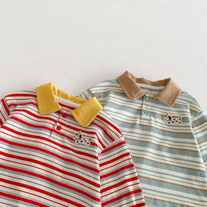 Camiseta Polo para Bebé, Primavera 2026, Diseño Moderno con Bloques de Color y Rayas, para Niños - Product Image 4