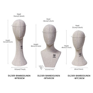 Cabeza de Maniquí de Lino Totalmente Ajustable, Soporte Vintage <span class=keywords><strong>para</strong></span> Exhibición de Joyería, Maniquí de Vestir, Accesorios de Espuma <span class=keywords><strong>para</strong></span> Diademas, Pelucas, Sombreros y Joyería - Product Image 2