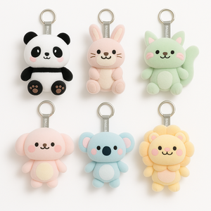 Toptan OEM peluş bebek anahtarlık toplu yumuşak doldurulmuş hayvan oyuncak çanta uğuru telefon kayışı kolye Mini Plushie dekoratif - Product Image 5