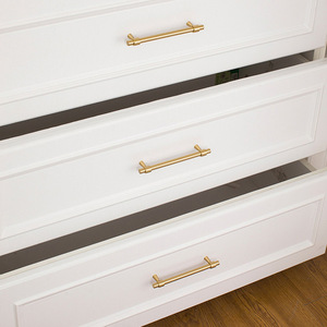 Nordic Modern Minimalist Brass Long Solid Double Hole Drawer Door Handle Small Brass Handle <b>for</b> Cabinet Wardrobe Closet Usage - Product Image 6