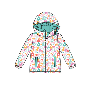 Précommande Mode Coquette Arcs Coloré Léopard Bébé Fille À Capuche Manteau <span class=keywords><strong>Nouveau</strong></span> Design Enfants Zip À Capuche Pull À Manches Longues Chemise - Product Image 2