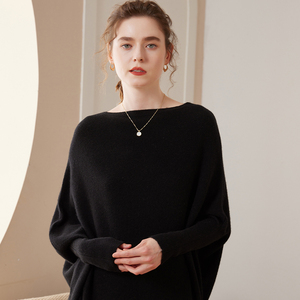 비싼 여자의 긴 느슨한 슬림 핏 캐시미어 스웨터 니트 라운드 넥 전체 소매 숄 케이프 100% 캐시미어 - Product Image 3