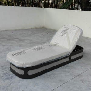 تصميم جديد لكرسي استرخاء خارجي بإطار ألومنيوم ونسيج راتان على الطراز الأوروبي لجانب حمام السباحة - Product Image 1