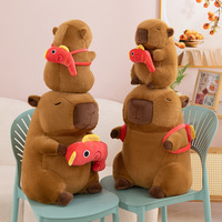 Peluche Capybara Koi Porte-Bonheur, Jouet en Peluche Doux, Poupée Animale Mignonne Kawaii, Coussin en Peluche de Dessin Animé, Cadeau d'Anniversaire pour Enfants, Adultes et Amis