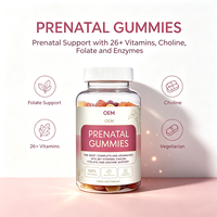 Gummies prénatales avec 26 vitamines, choline, folate, soutien enzymatique, 100 % végétarien, sans OGM