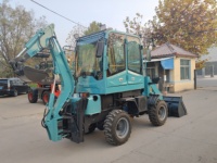 WZ08 12 Mini Backhoe Loader Listrik 4WD Bertenaga Baterai Lithium, Compact Two End Loader untuk Pekerjaan Penggalian Parit Perkotaan