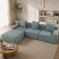Maßgefertigtes Modulares Mikrofaser-Sofa-Set Frei Kombinierbare Chaiselongue Moderne Villa Hotel Lobby Möbel Schwamm Großhandel