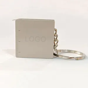 Süblimasyon boş düşük fiyat kare diğer anahtar zincirleri promosyon hediye özel Logo 1.3 metre toptan Metal Mini mezura